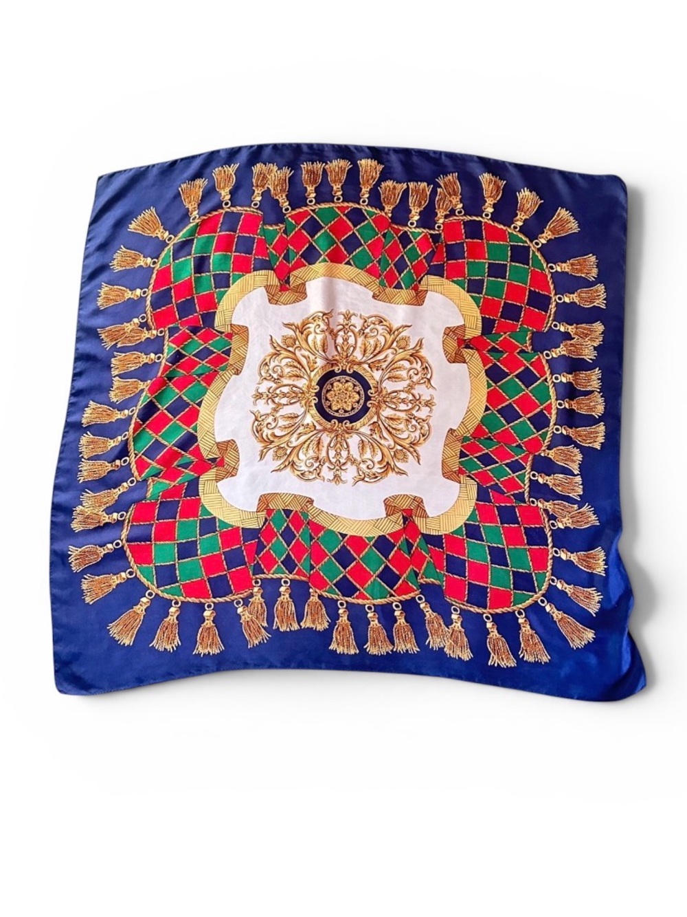 ECHO NY BIG Vintage Silk Scarf. Baroque-style. Luxury. Rare. Collectible.